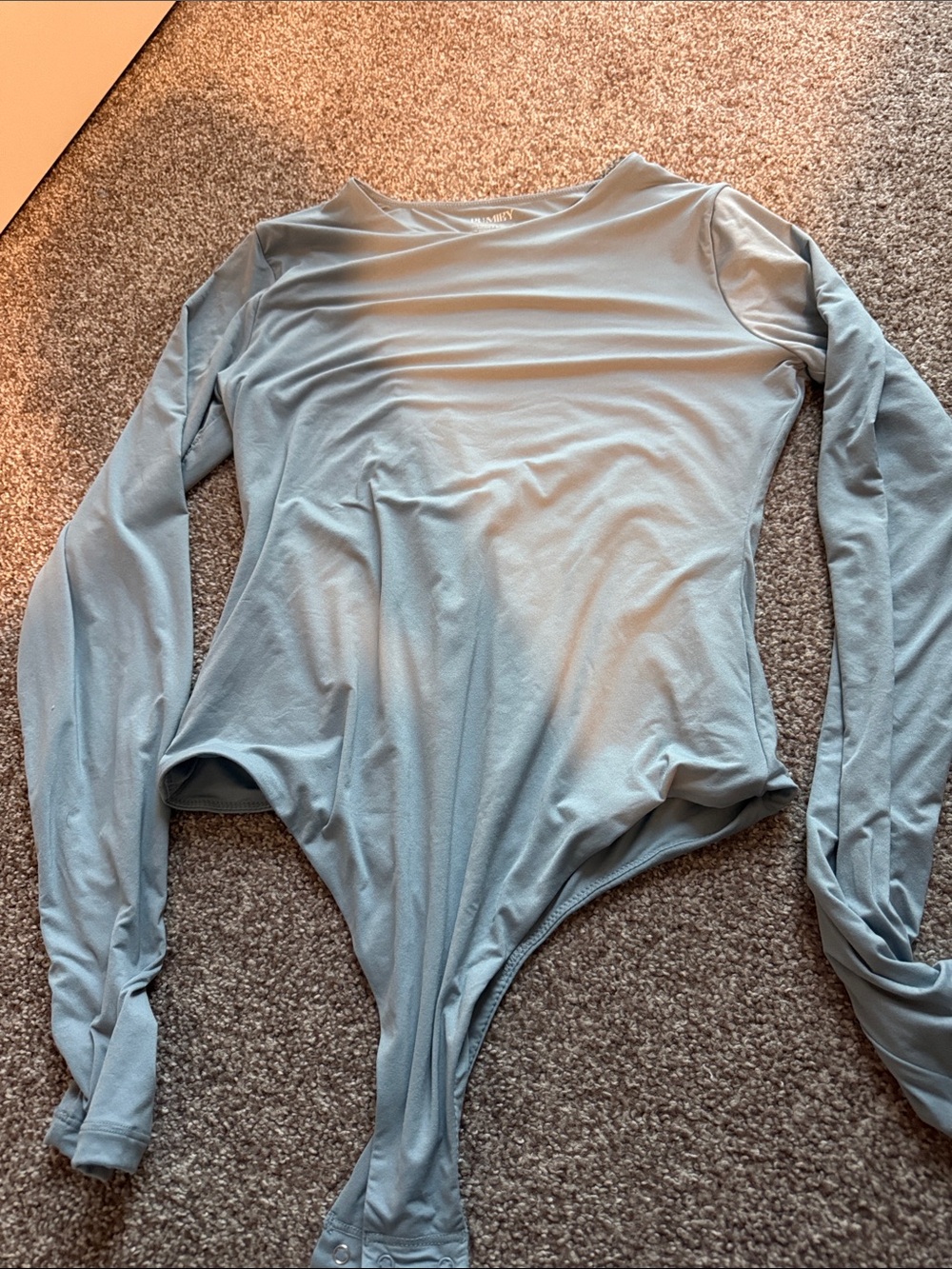 Long-Sleeve Light Blue Women’s Stretch Bodysuit